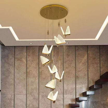 Butterfly design staircase pendant light
