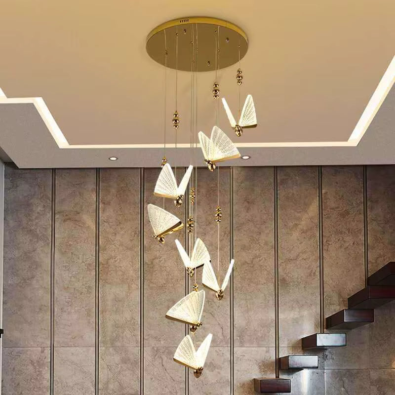 Butterfly design staircase pendant light