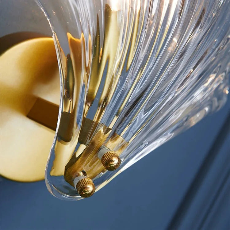 Shell glass wall light