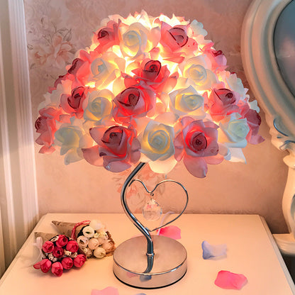 Romantic rose table lamp, warm led night light, home decor gift