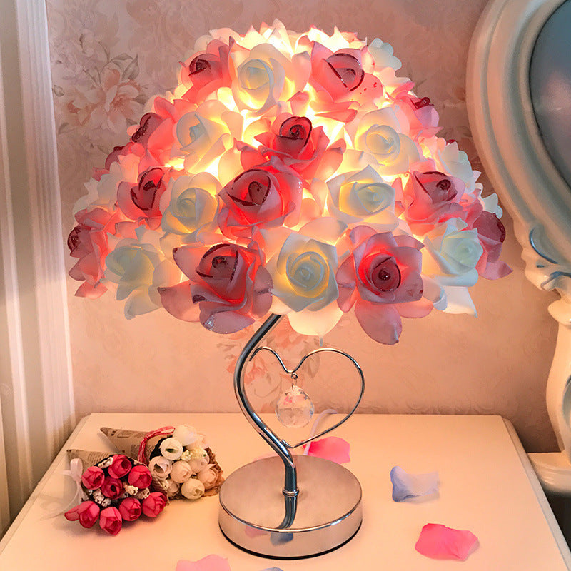 Romantic rose table lamp, warm led night light, home decor gift