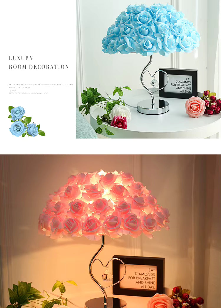 Romantic rose table lamp, warm led night light, home decor gift