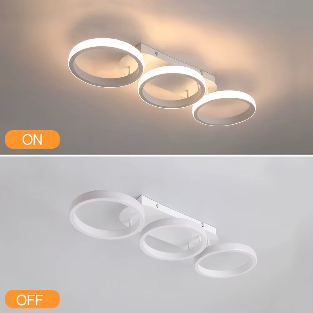 Three ring ceiling light white