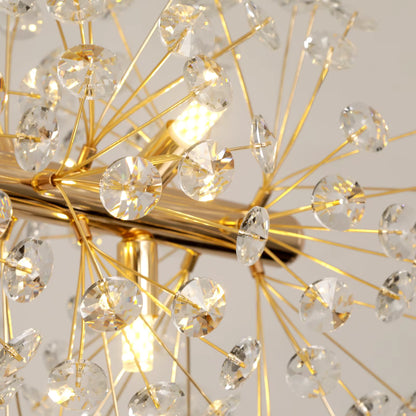 Gold crystal dandelion pendant light for dining room