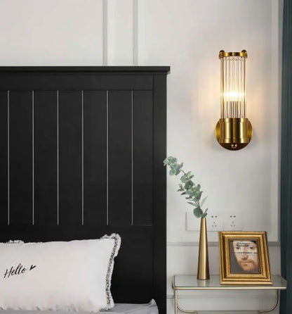 Gold crystal wall light