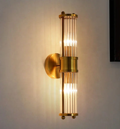 Gold crystal wall light