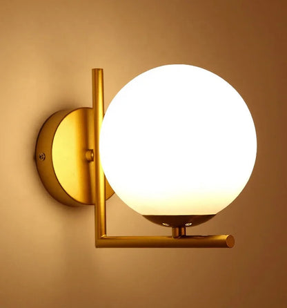 Globe glass wall light