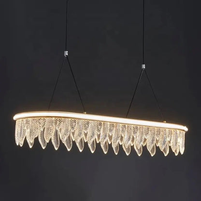 Modern LED crystal chandelier pendant ceiling lamp with gold finish for dining and living room