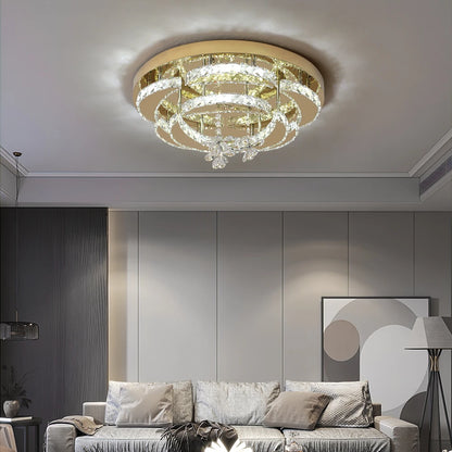 Royal ring ceiling light – LED chandelier with remote control