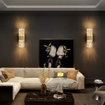 Crystal LED wall light