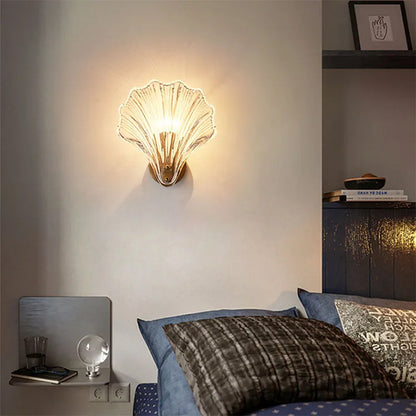 Shell glass wall light