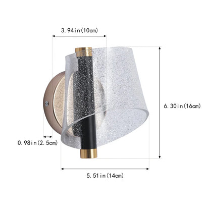 Golden bedroom wall light