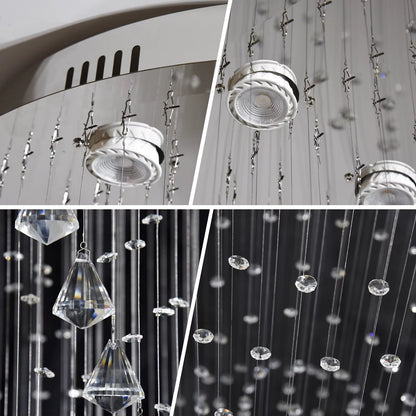 Luxury crystal spiral chandelier for high ceilings