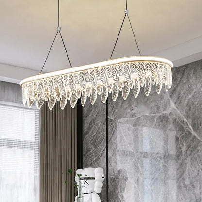 Modern LED crystal chandelier pendant ceiling lamp with gold finish for dining and living room