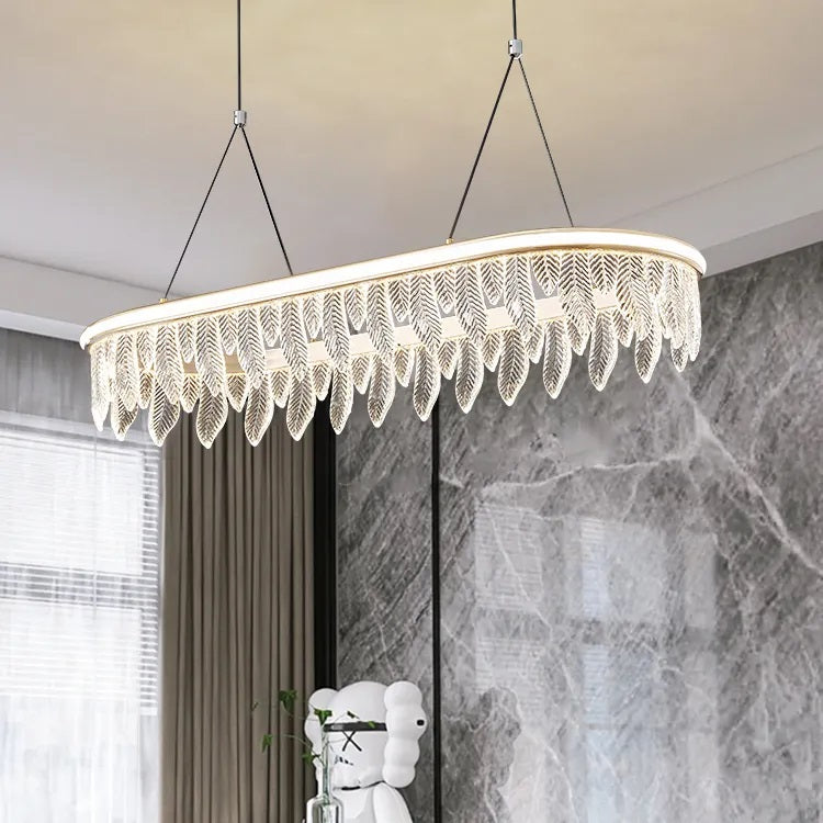 Modern LED crystal chandelier pendant ceiling lamp with gold finish for dining and living room