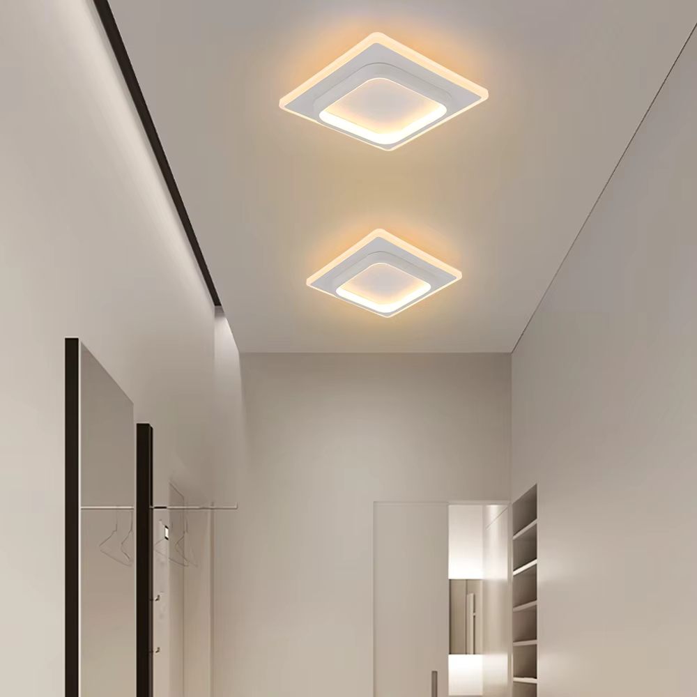 Square minimal ceiling light
