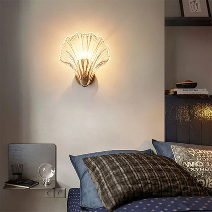 Shell glass wall light