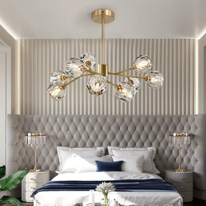 Golden sputnik asymmetric chandelier