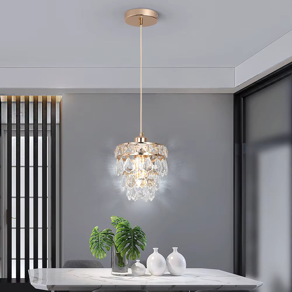 Crystal petal pendant light for kitchen island