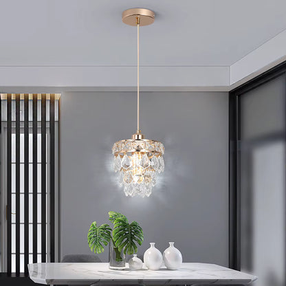 Crystal petal pendant light for kitchen island