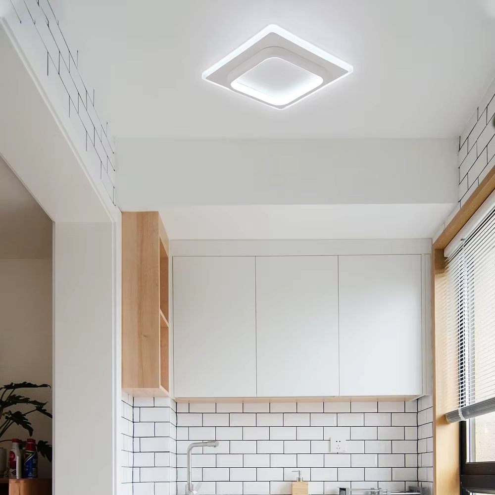 Square minimal ceiling light