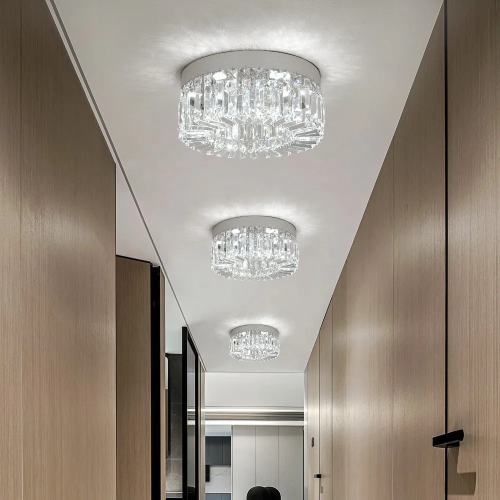 Round crystal ceiling light