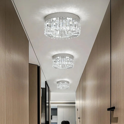 Round crystal ceiling light