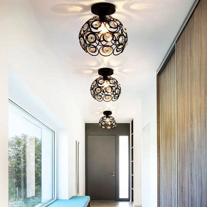 Retro crystal ceiling light