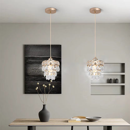 Crystal petal pendant light for kitchen island