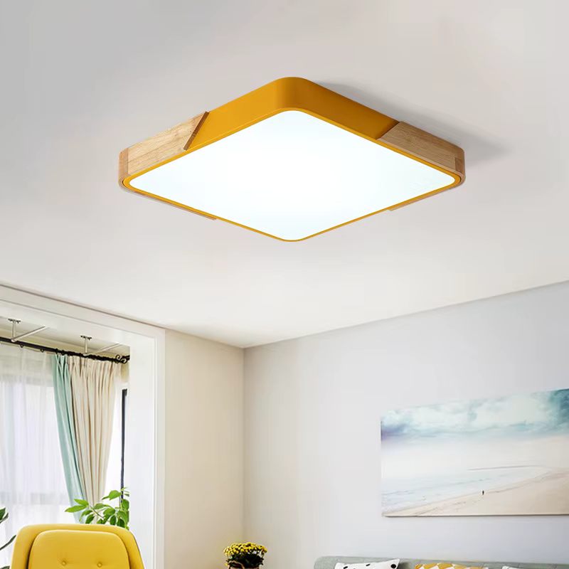 Wooden acrylic ceiling light with changeable light modes