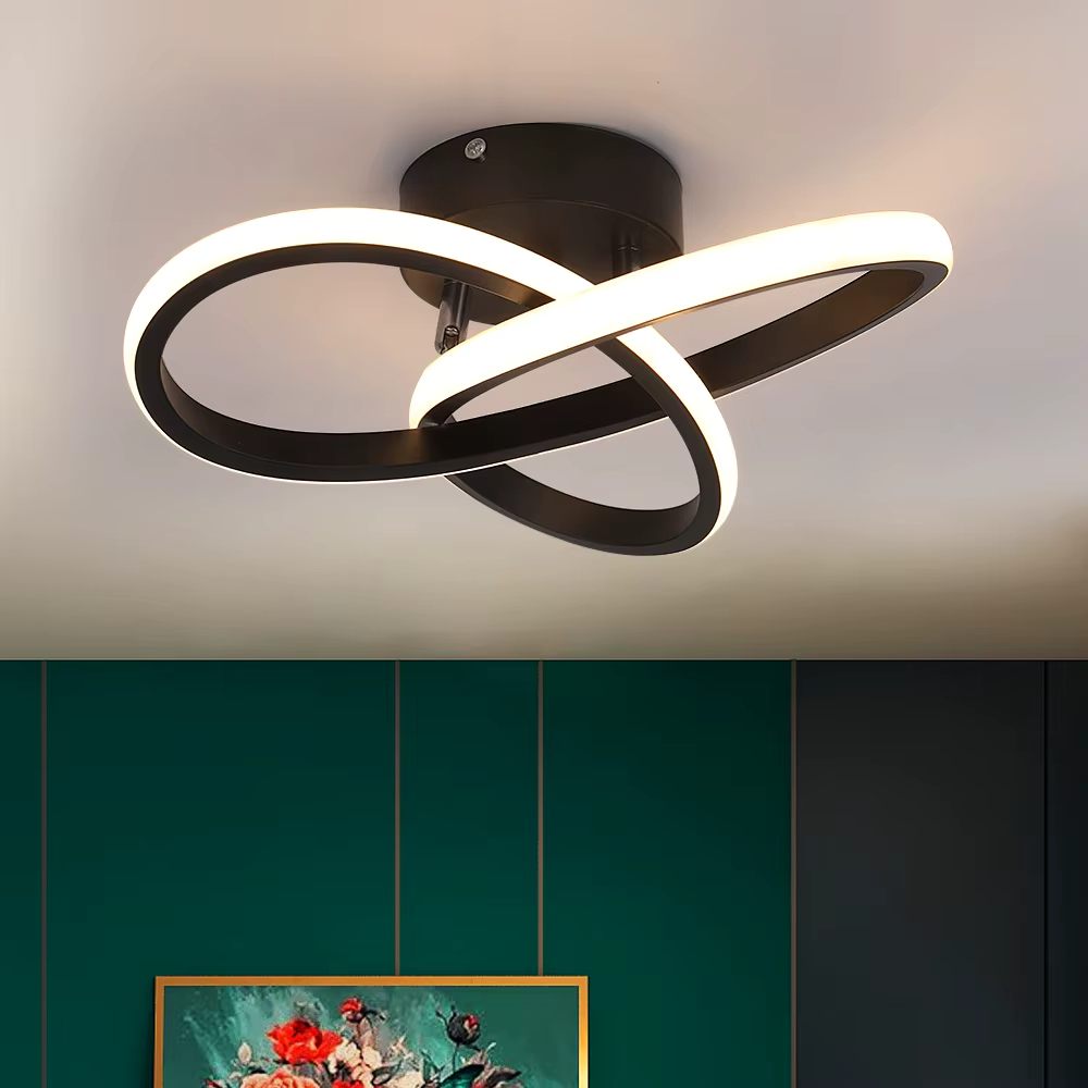 Twisted ring ceiling light