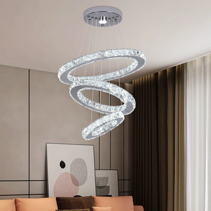 Crystal spiral pendant light