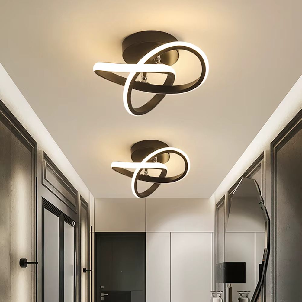Twisted ring ceiling light