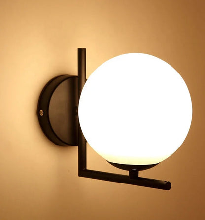 Globe glass wall light