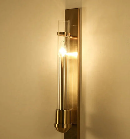 Tall crystal wall light
