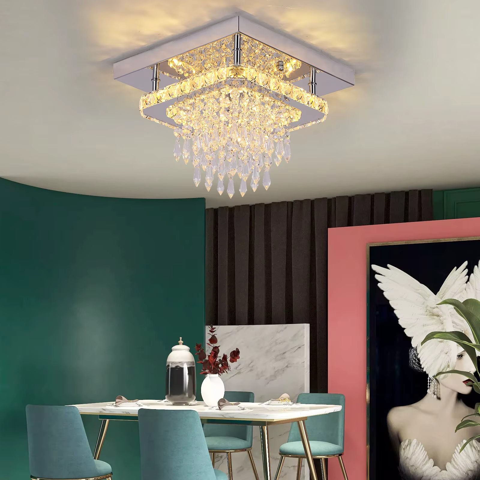Modern crystal ceiling light