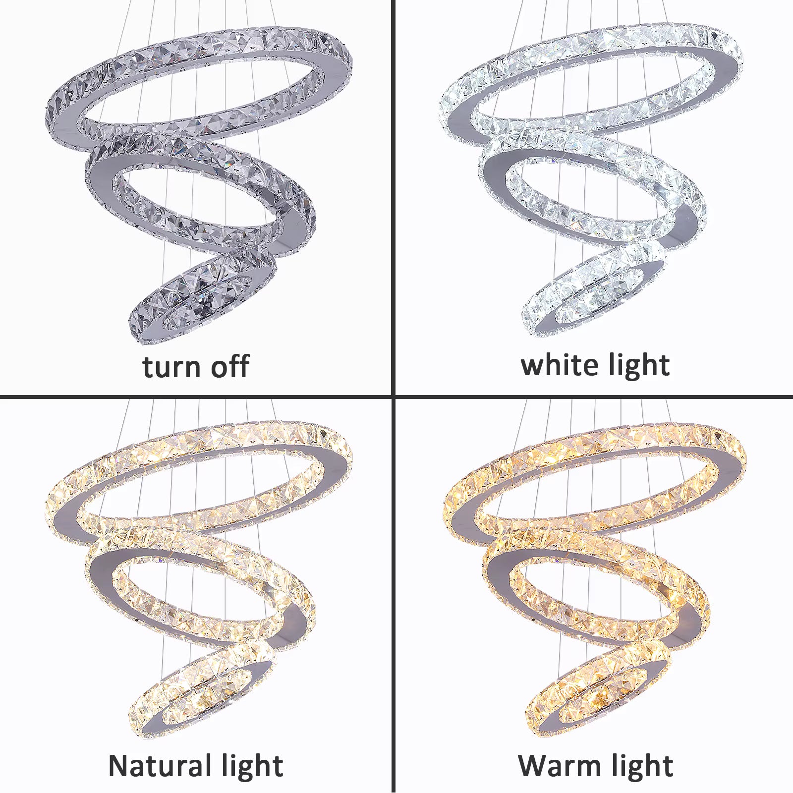Crystal spiral pendant light