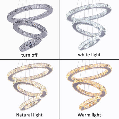 Crystal spiral pendant light