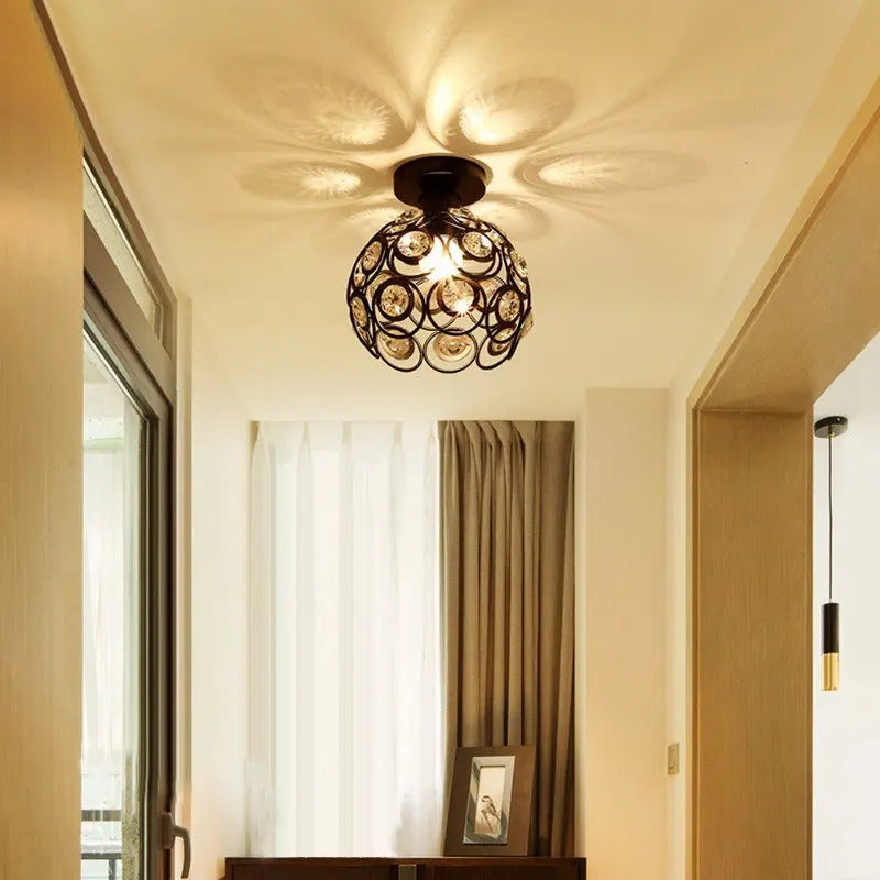 Retro crystal ceiling light