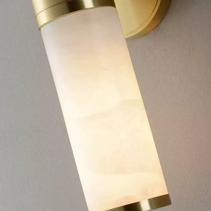 Sage brass and stone wall light