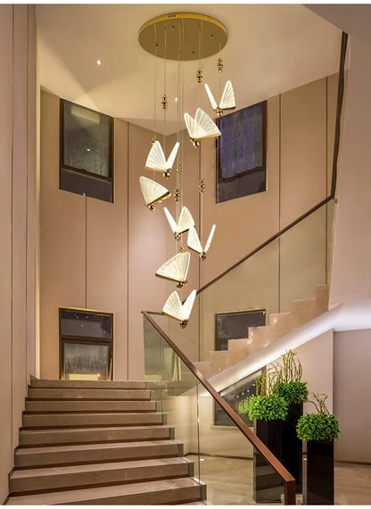 Butterfly design staircase pendant light