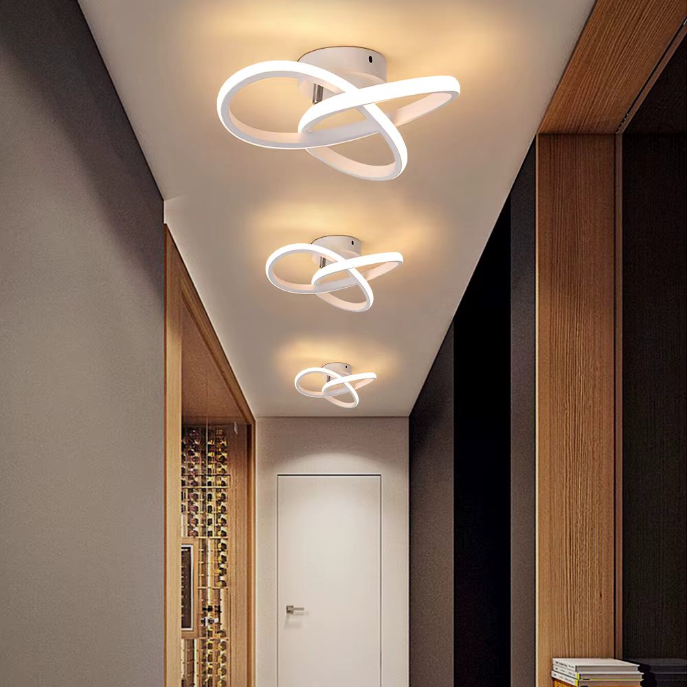 Twisted ring ceiling light
