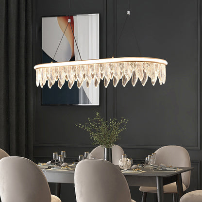 Modern LED crystal chandelier pendant ceiling lamp with gold finish for dining and living room