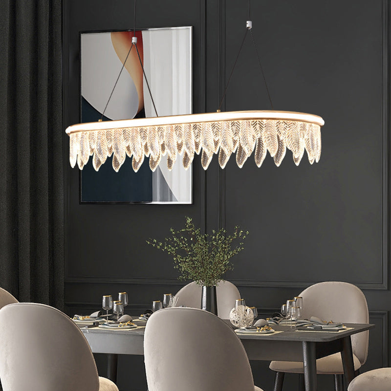 Modern LED crystal chandelier pendant ceiling lamp with gold finish for dining and living room