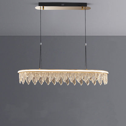 Modern LED crystal chandelier pendant ceiling lamp with gold finish for dining and living room