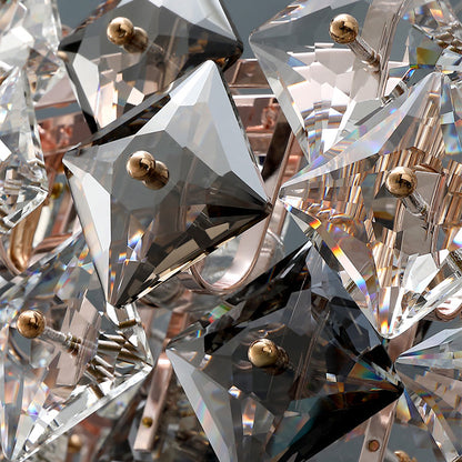 Luxury crystal ring chandelier modern LED round pendant light for dining and living room