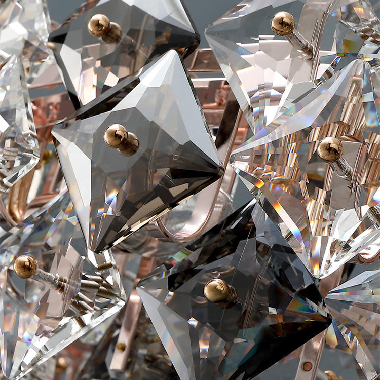 Luxury crystal ring chandelier modern LED round pendant light for dining and living room