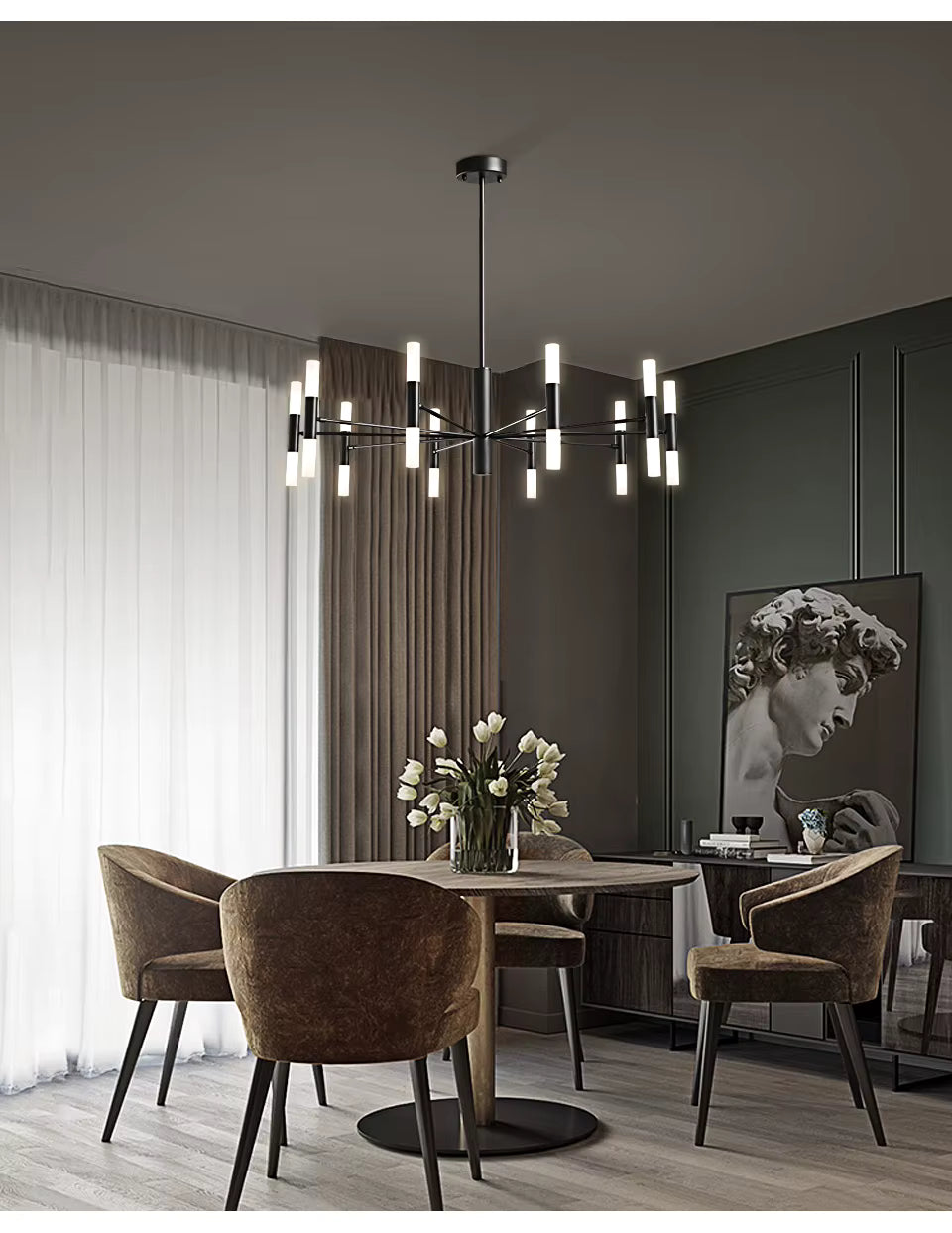 Scandinavian modern LED chandelier for living room