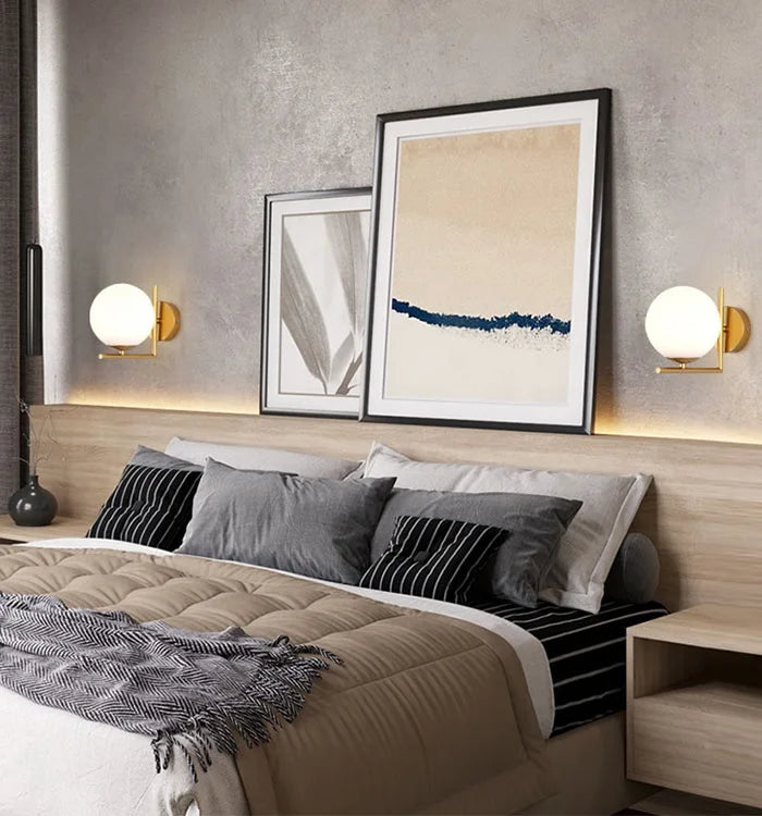 Globe glass wall light