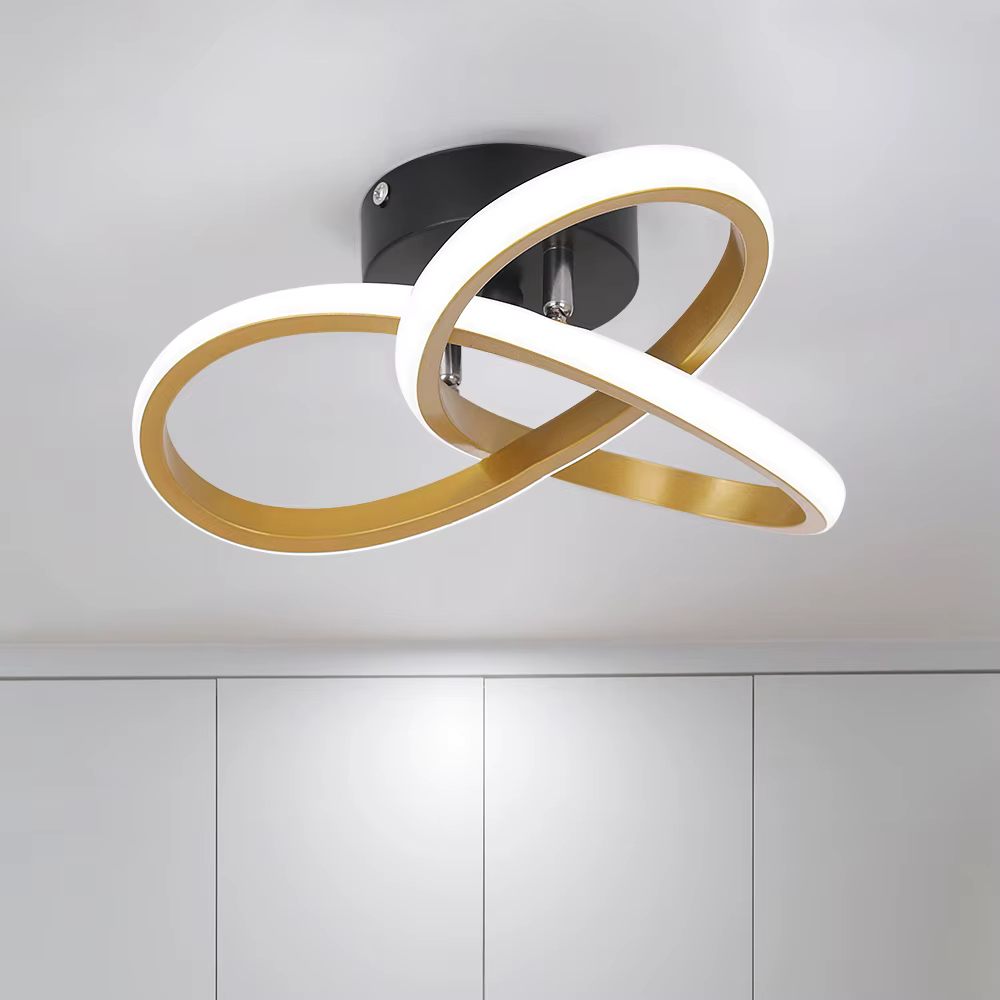Twisted ring ceiling light